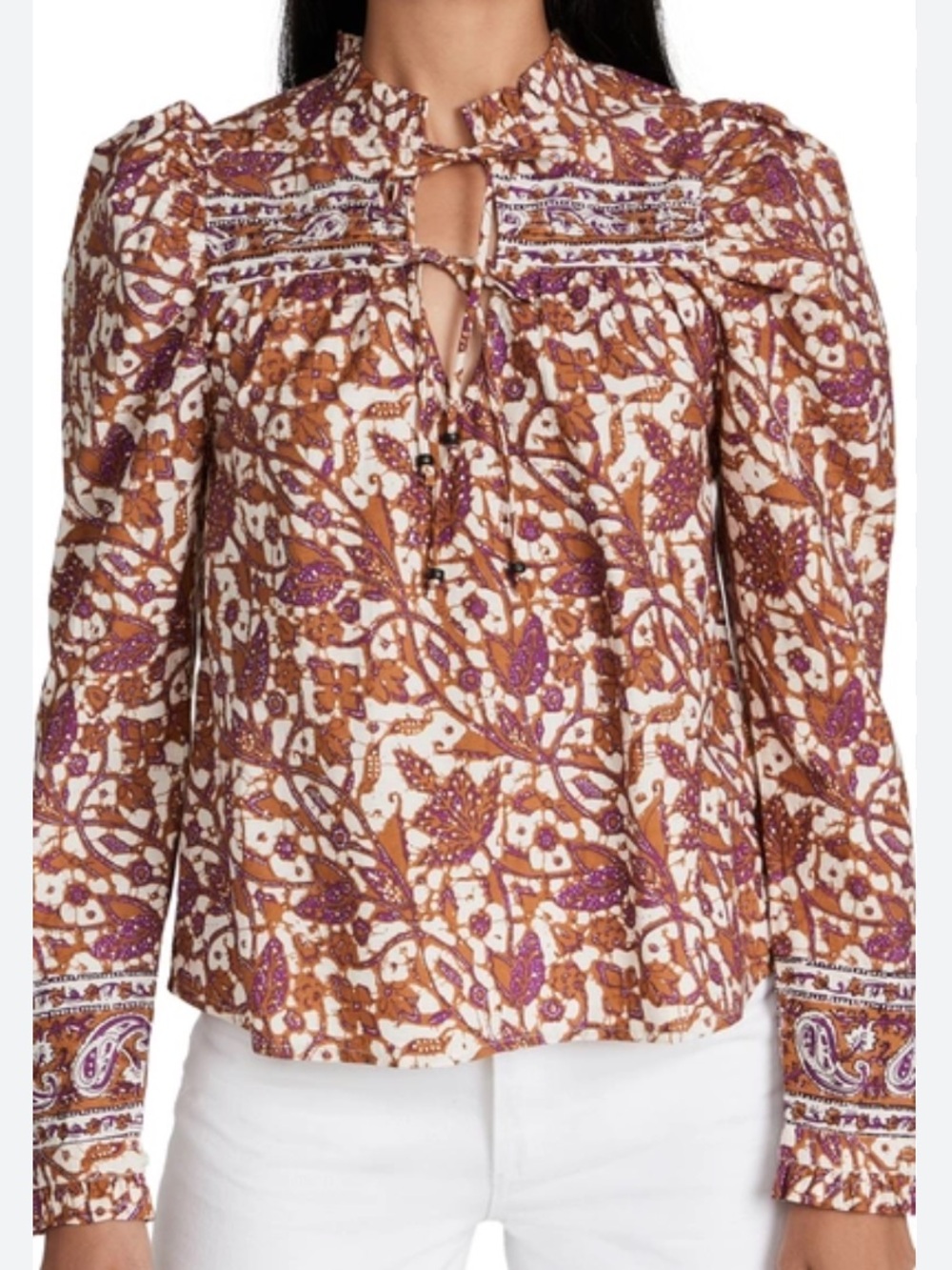 LOVE THE LABEL Anthropologie Mabel Top With Ties Size M